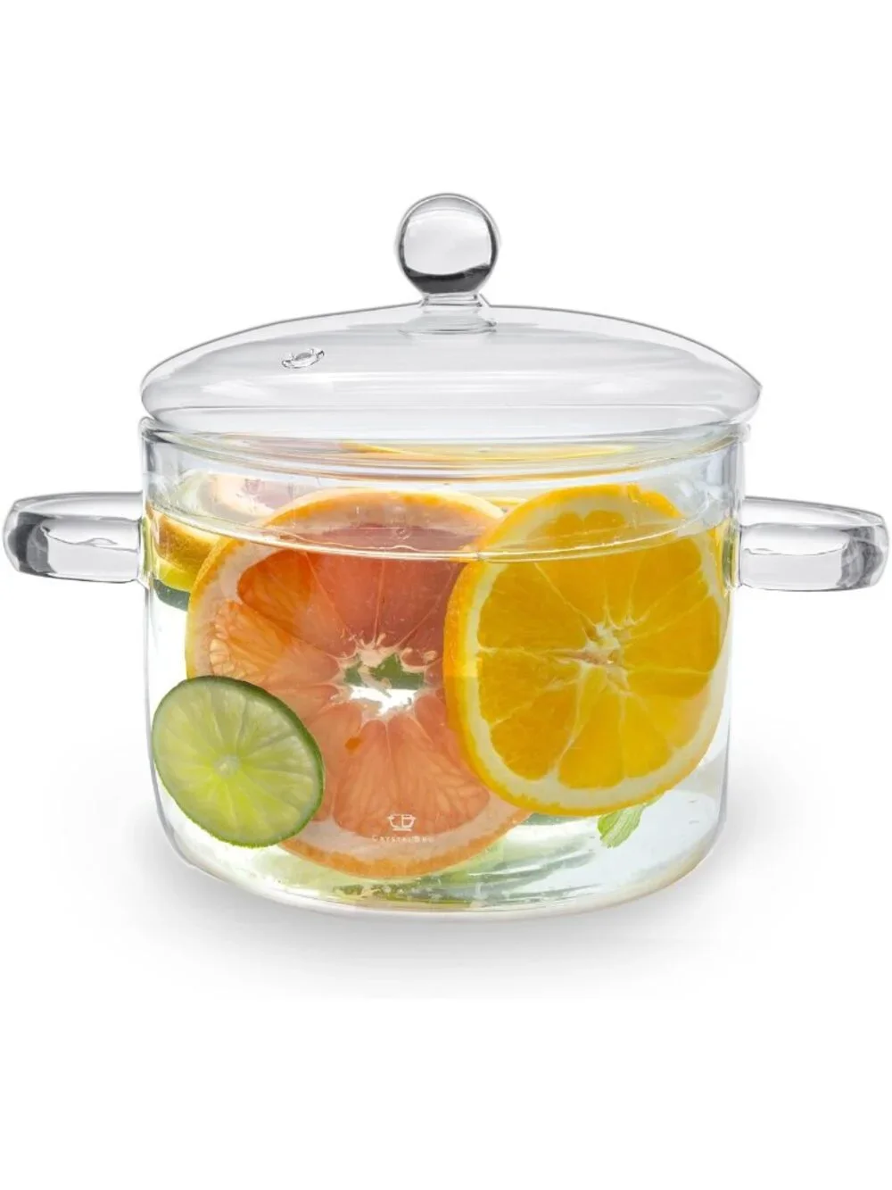Clear Glass Simmer Pot with Lid & Strainer | Heat-Resistant Borosilicate | Home